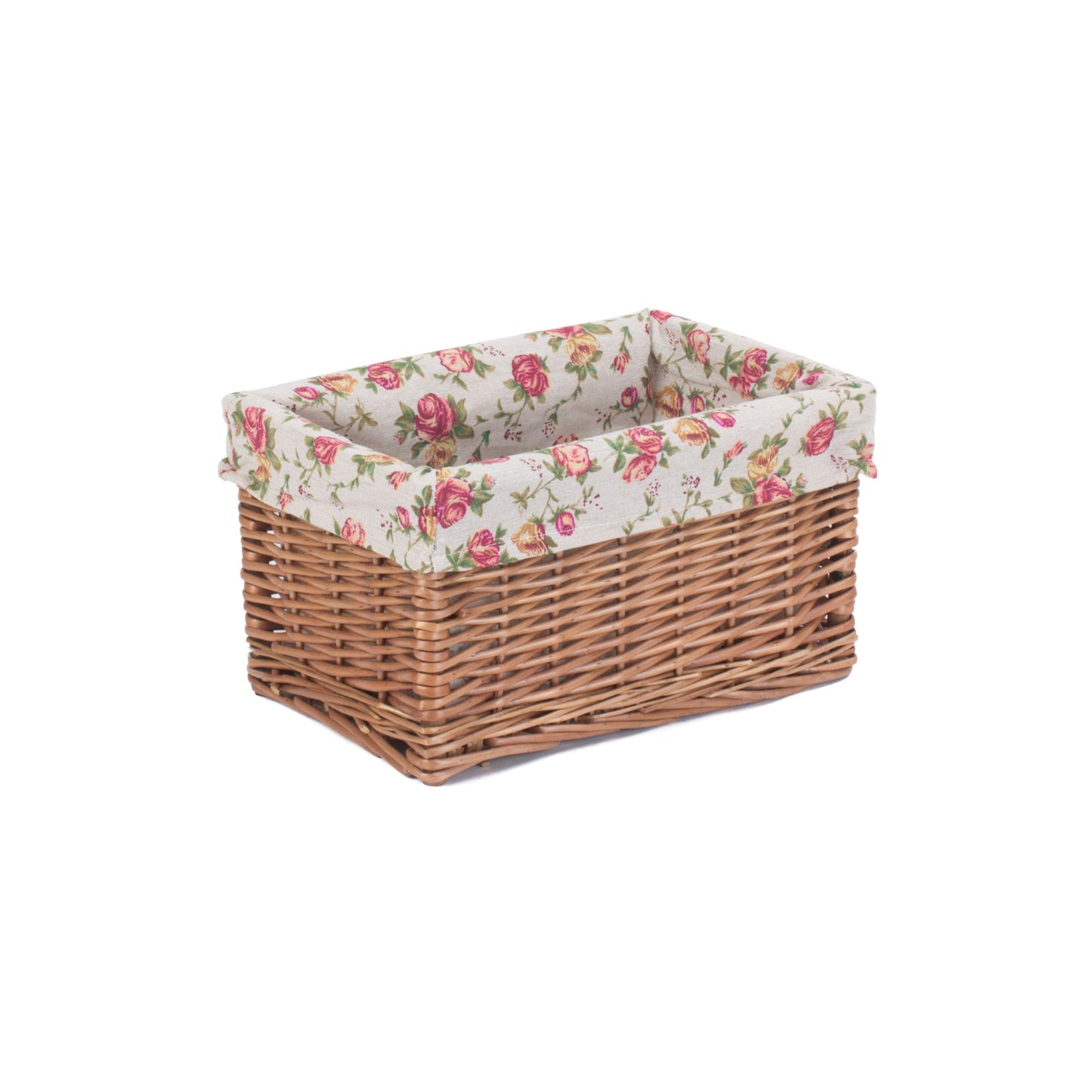 Small Double Steamed Garden Rose Lined Storage Basket