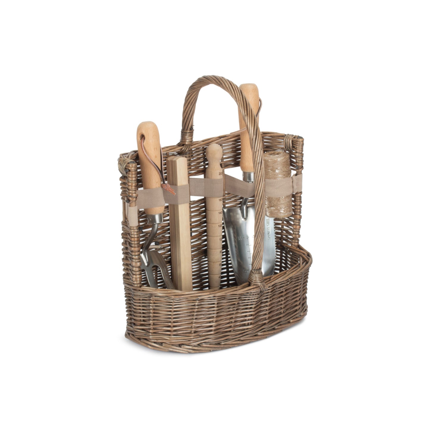 Small Antique Wash Deluxe Garden Tool Basket