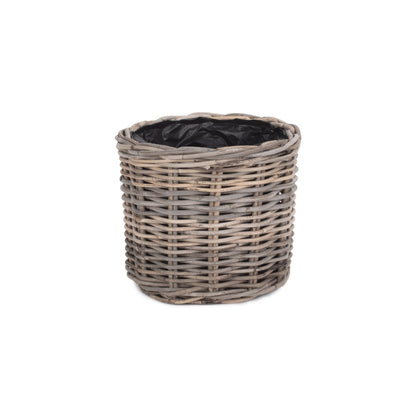 Small Rattan Round Planter With Plastic Lining