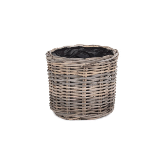 Small Rattan Round Planter With Plastic Lining