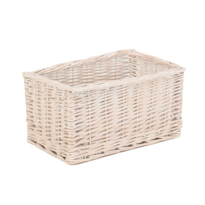 Small White Wash Willow Storage Basket