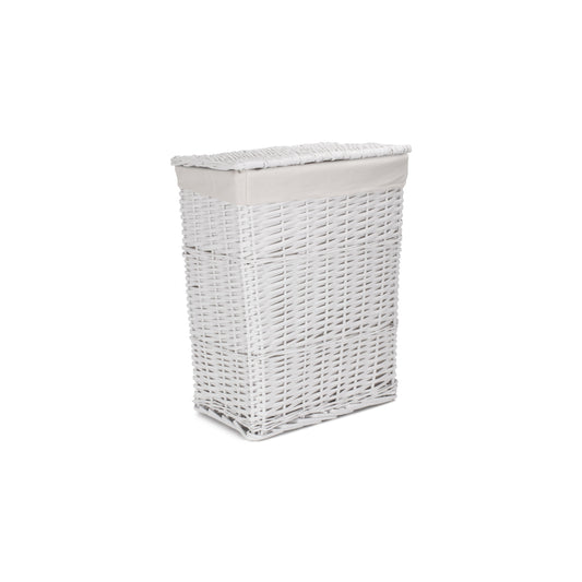 White Wicker Laundry Hamper Basket - Small