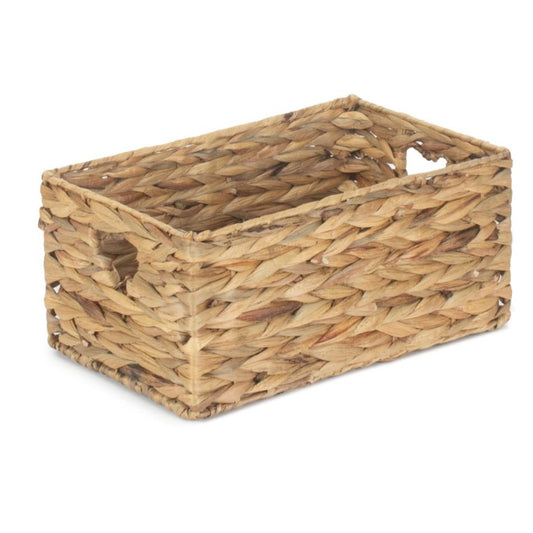 Small Water Hyacinth Storage Basket Size 1 with Heart Cut-Out Handles