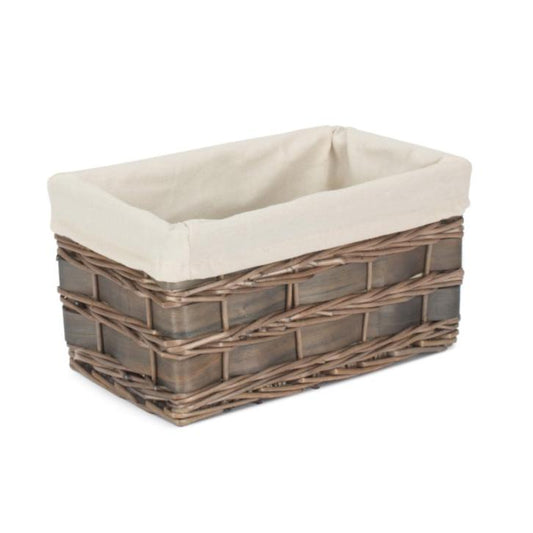 Small Grey Scandi Storage Basket with White Lining