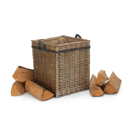 Antique Wash Willow Square Storage Basket Size 1 - Small