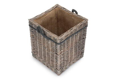 Grey Wash Willow Square Storage Basket Size 1 - Small