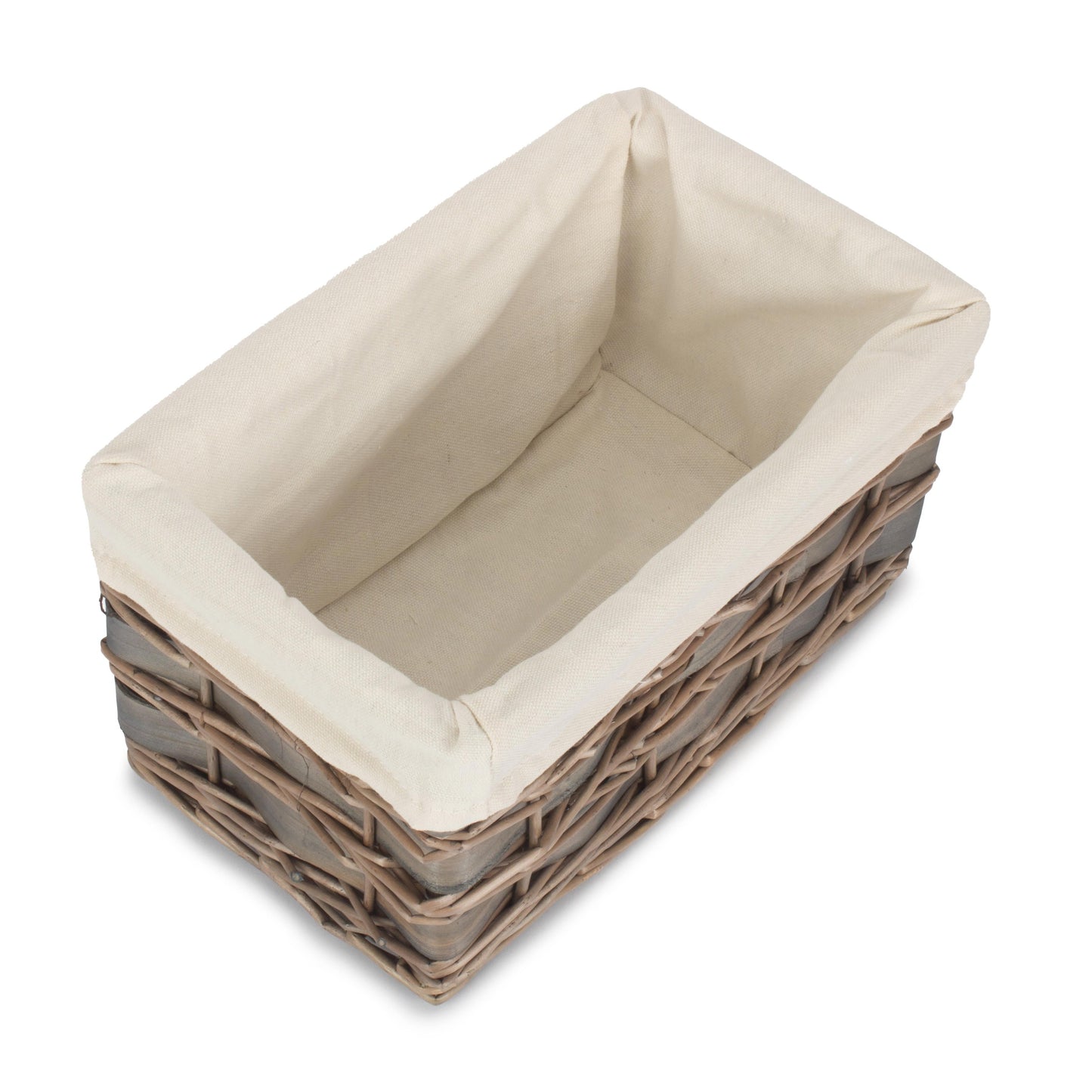 Small Grey Scandi Storage Basket with White Lining