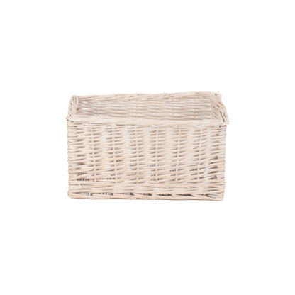 Small White Wash Willow Storage Basket