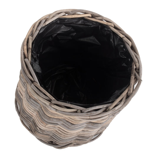 Small Rattan Round Planter With Plastic Lining