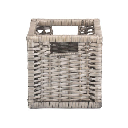 Small Wooden Framed Split Willow Storage Basket