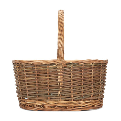 Oval Unpeeled Willow Shopper Basket - Size 1 Small