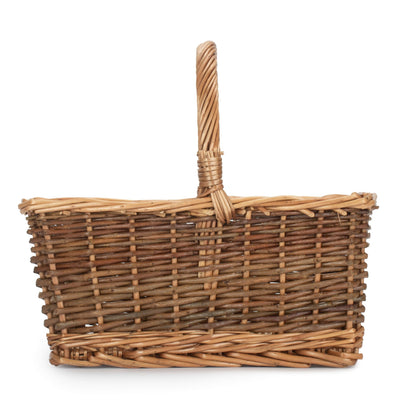 Rectangular Unpeeled Willow Shopper Basket - Size 1 Small
