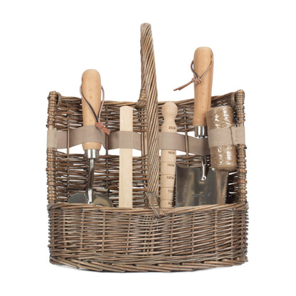 Small Antique Wash Deluxe Garden Tool Basket