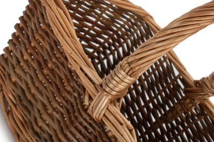 Rectangular Unpeeled Willow Shopper Basket - Size 1 Small