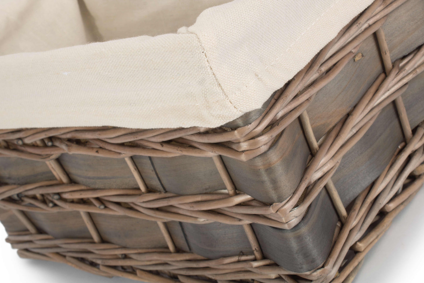 Small Grey Scandi Storage Basket with White Lining