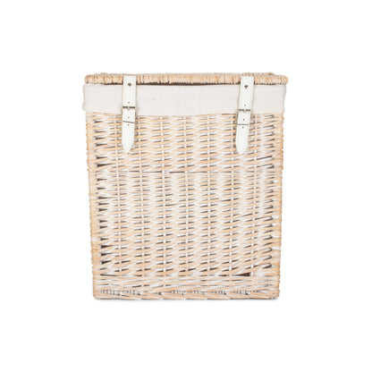 Boutique White Wash Willow Laundry Hamper with Lining - Small