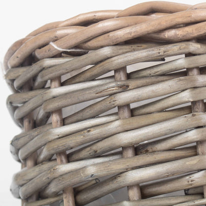 Small Round Antique Wash Lined Willow Planter