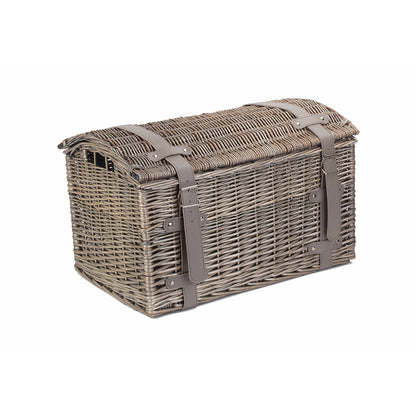 Small Antique Wash Willow Domed Storage Hamper