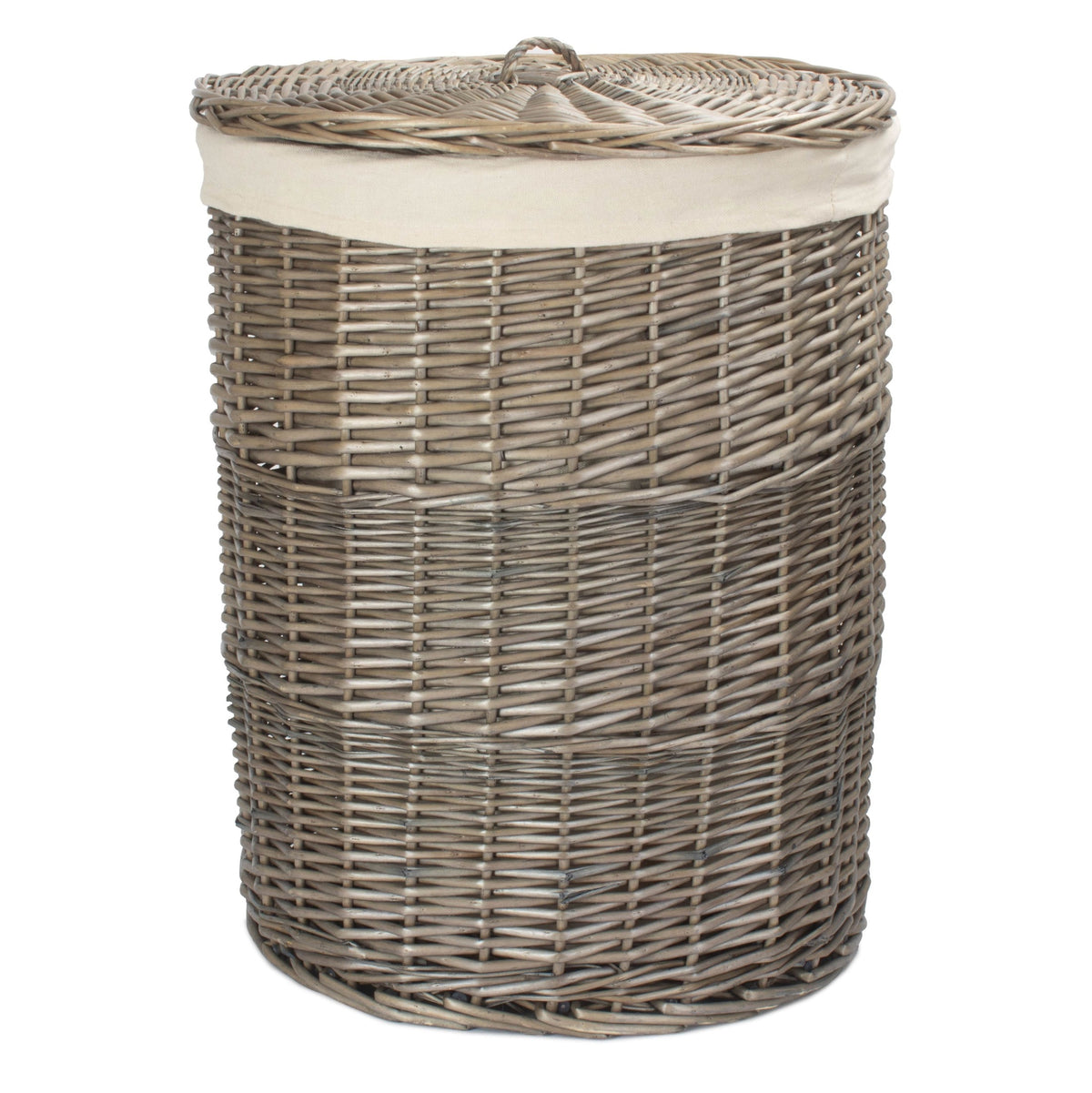 Antique Wash Willow Large Round Linen Basket Lining