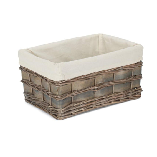 Medium Grey Scandi Storage Basket with White Lining