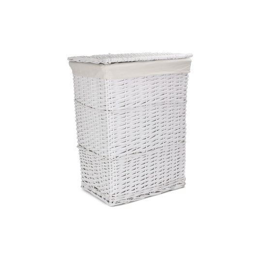 White Wicker Laundry Hamper Basket - Large