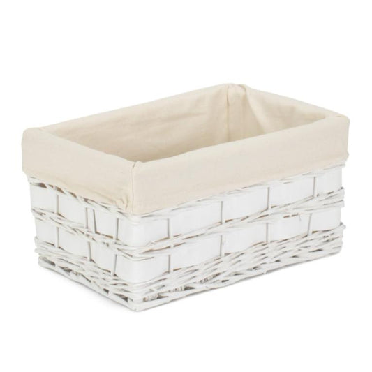 Medium White Scandi Storage Basket with White Lining