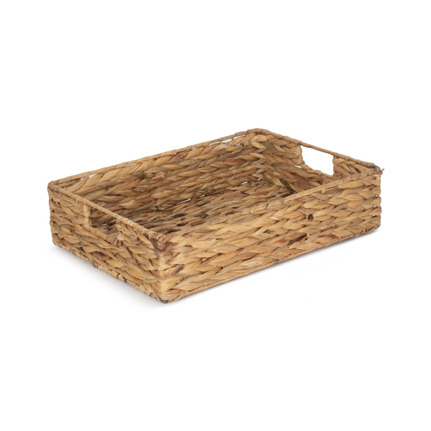Medium Water Hyacinth Shallow Rectangular Storage Tray Basket