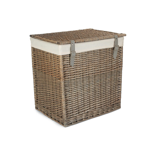 Boutique Antique Wash Willow Storage Laundry Hamper with Lining - Large