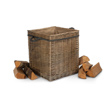 Antique Wash Willow Square Storage Basket Size 2 - Medium