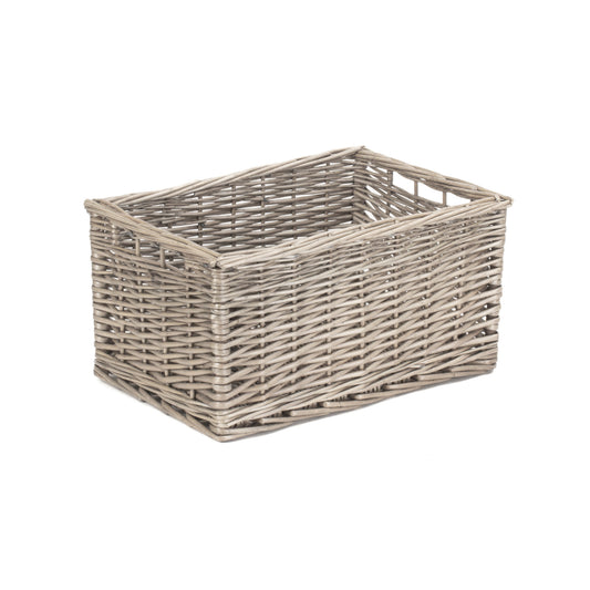 Medium Antique Wash Willow Storage Basket