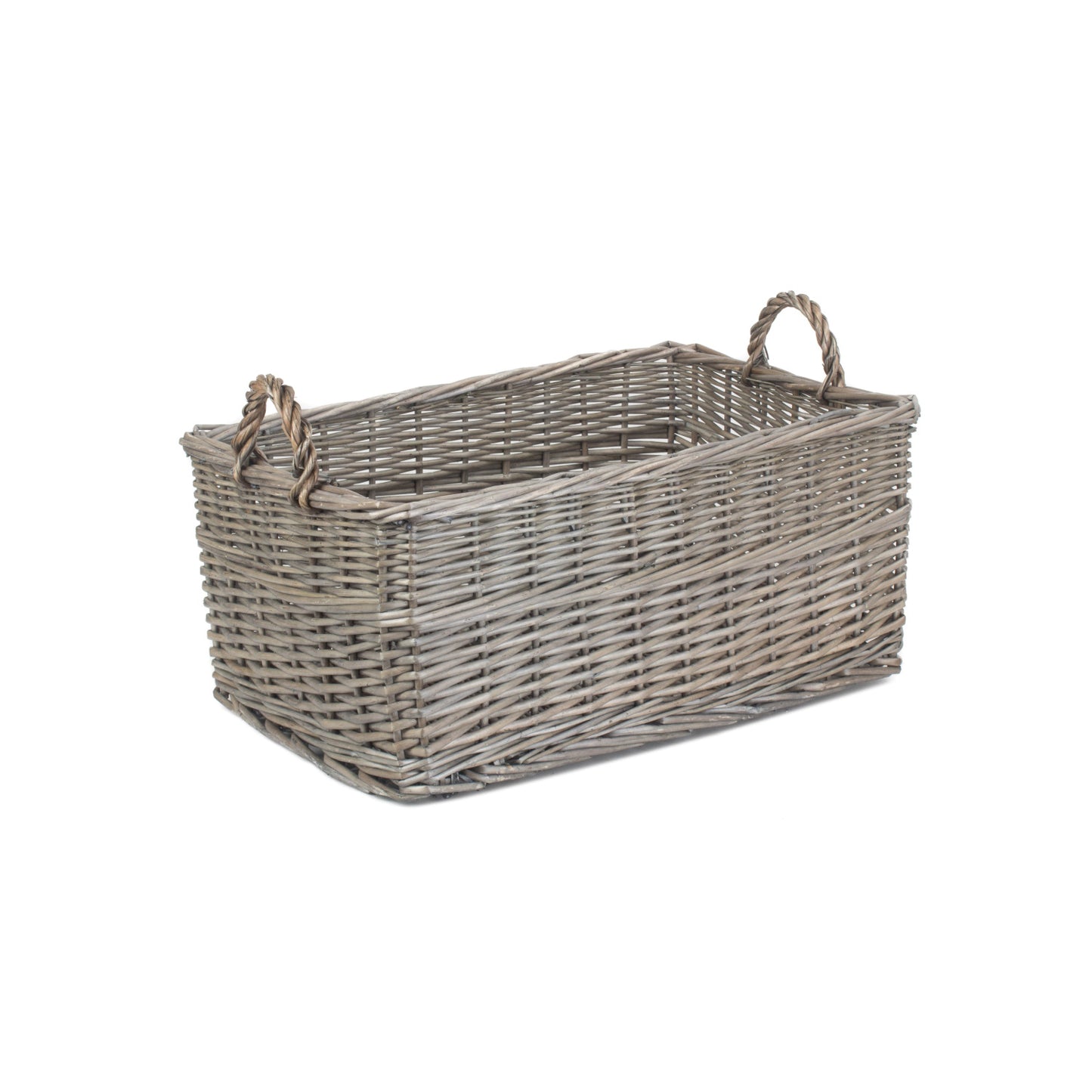 Medium Shallow Antique Wash Storage Basket