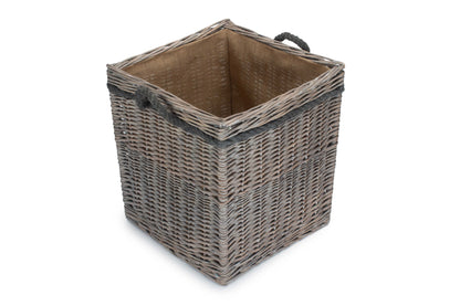 Grey Wash Willow Square Storage Basket Size 2 - Medium