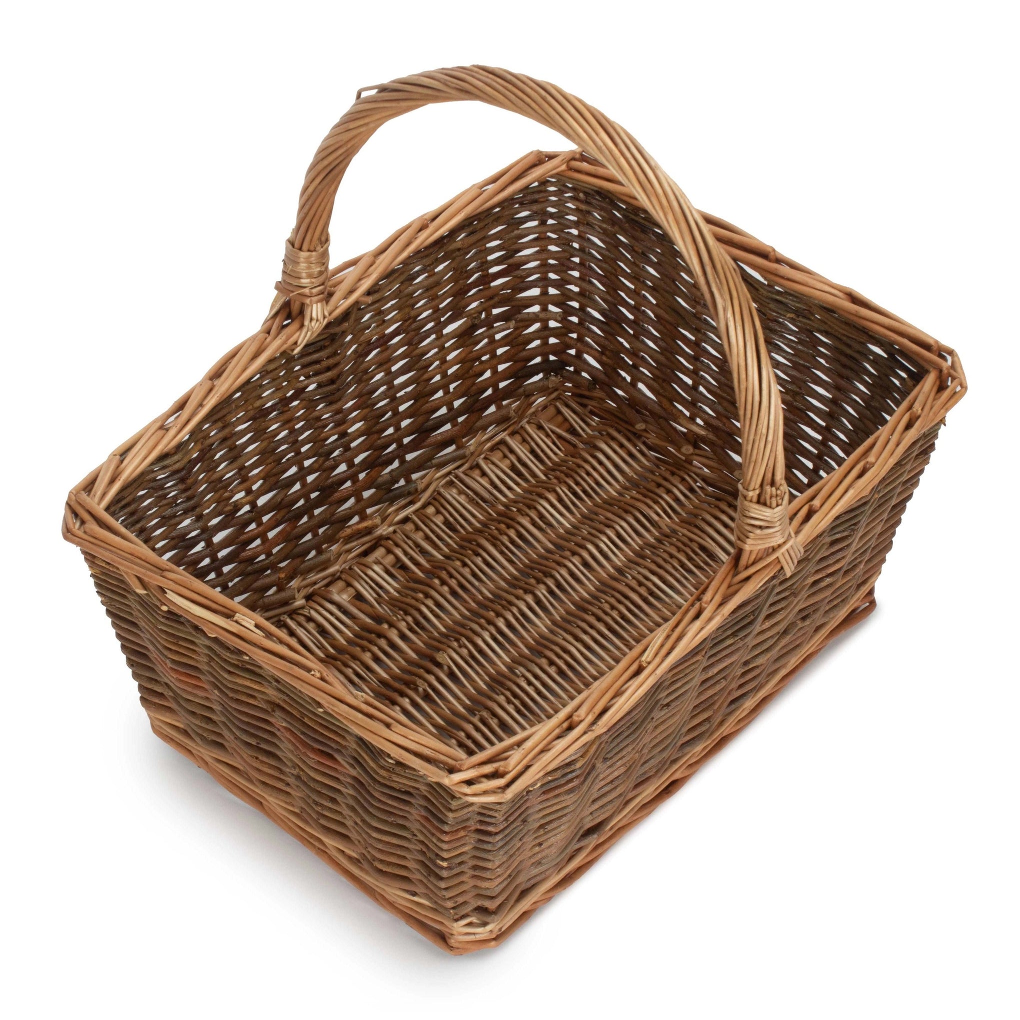 Rectangular Unpeeled Willow Shopper Basket - Size 2 Medium