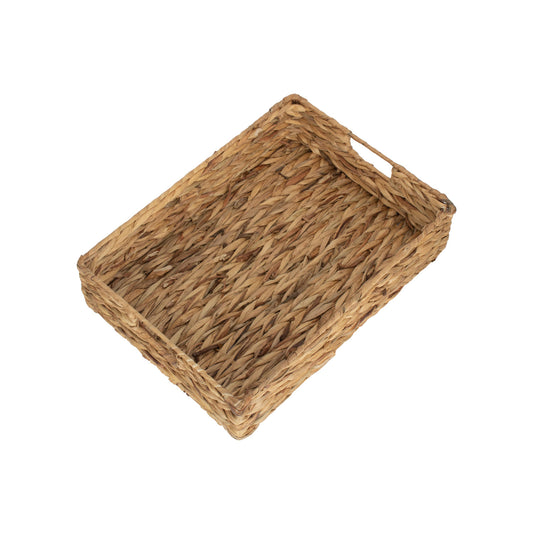 Medium Water Hyacinth Shallow Rectangular Storage Tray Basket