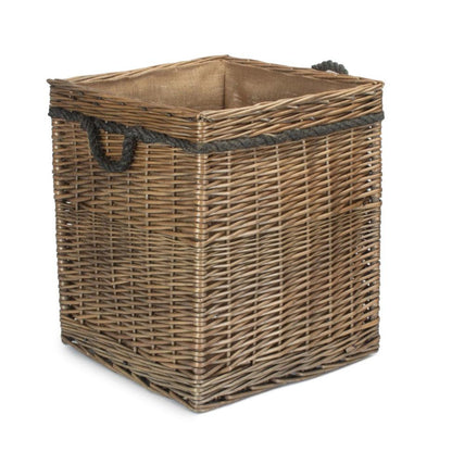 Antique Wash Willow Square Storage Basket Size 2 - Medium