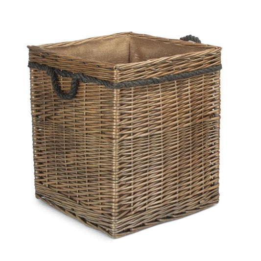Antique Wash Willow Square Storage Basket Size 2 - Medium