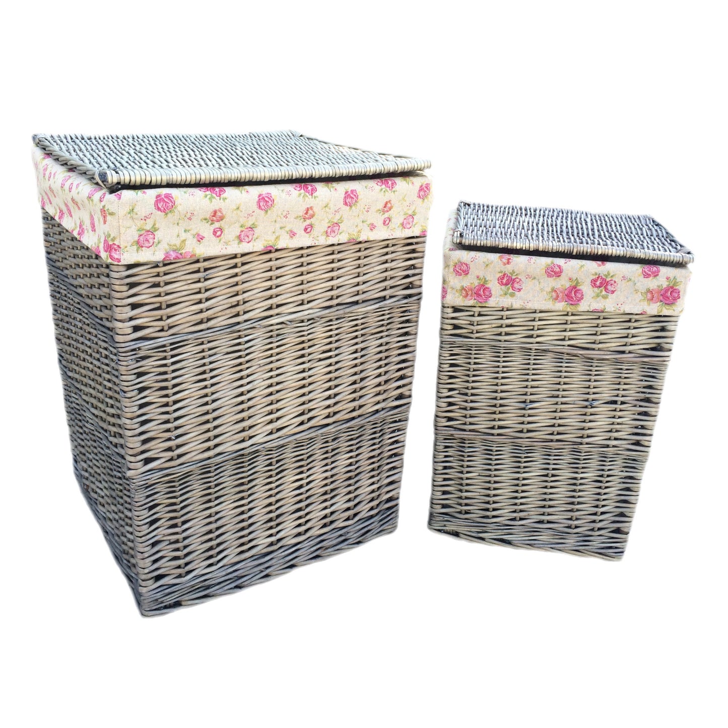 Large Square Laundry Basket With Garden Rose Lining