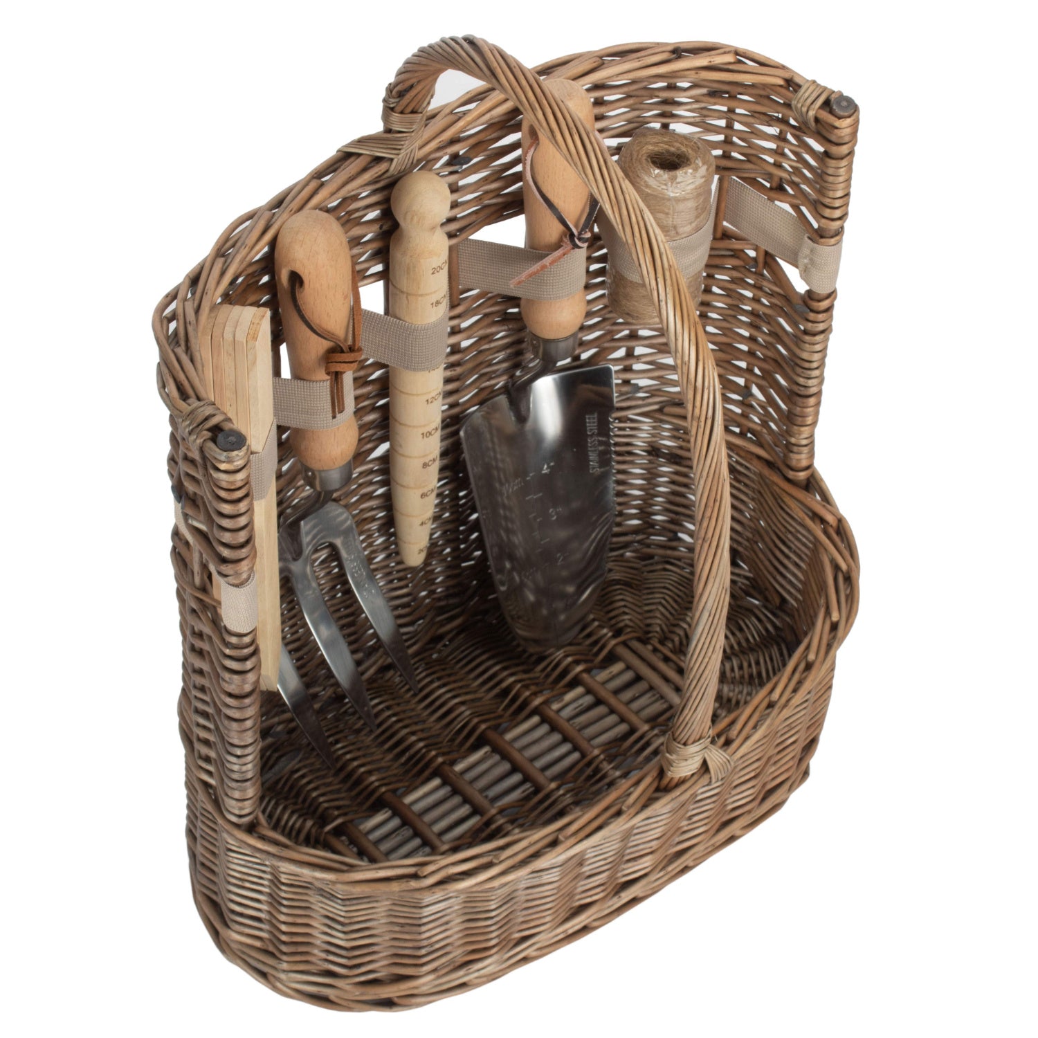 Large Antique Wash Deluxe Garden Tool Basket