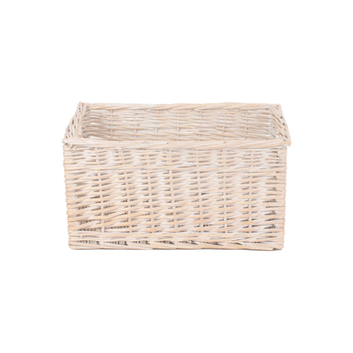 Medium White Wash Willow Storage Basket