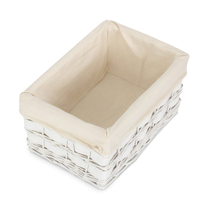 Medium White Scandi Storage Basket with White Lining