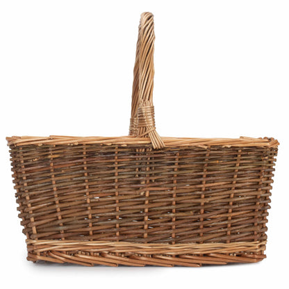 Rectangular Unpeeled Willow Shopper Basket - Size 2 Medium
