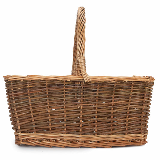 Rectangular Unpeeled Willow Shopper Basket - Size 2 Medium