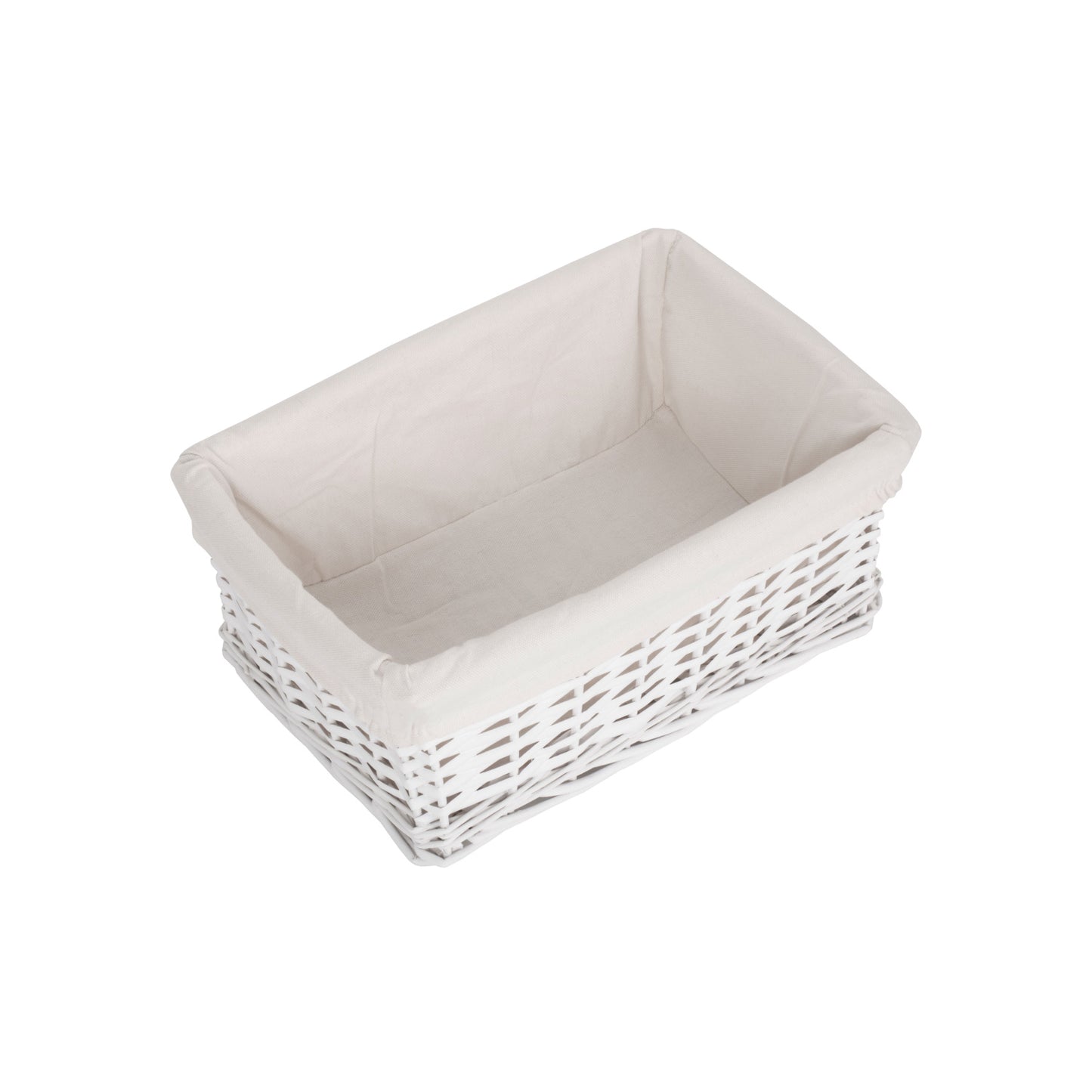 Medium White Wicker Storage Basket