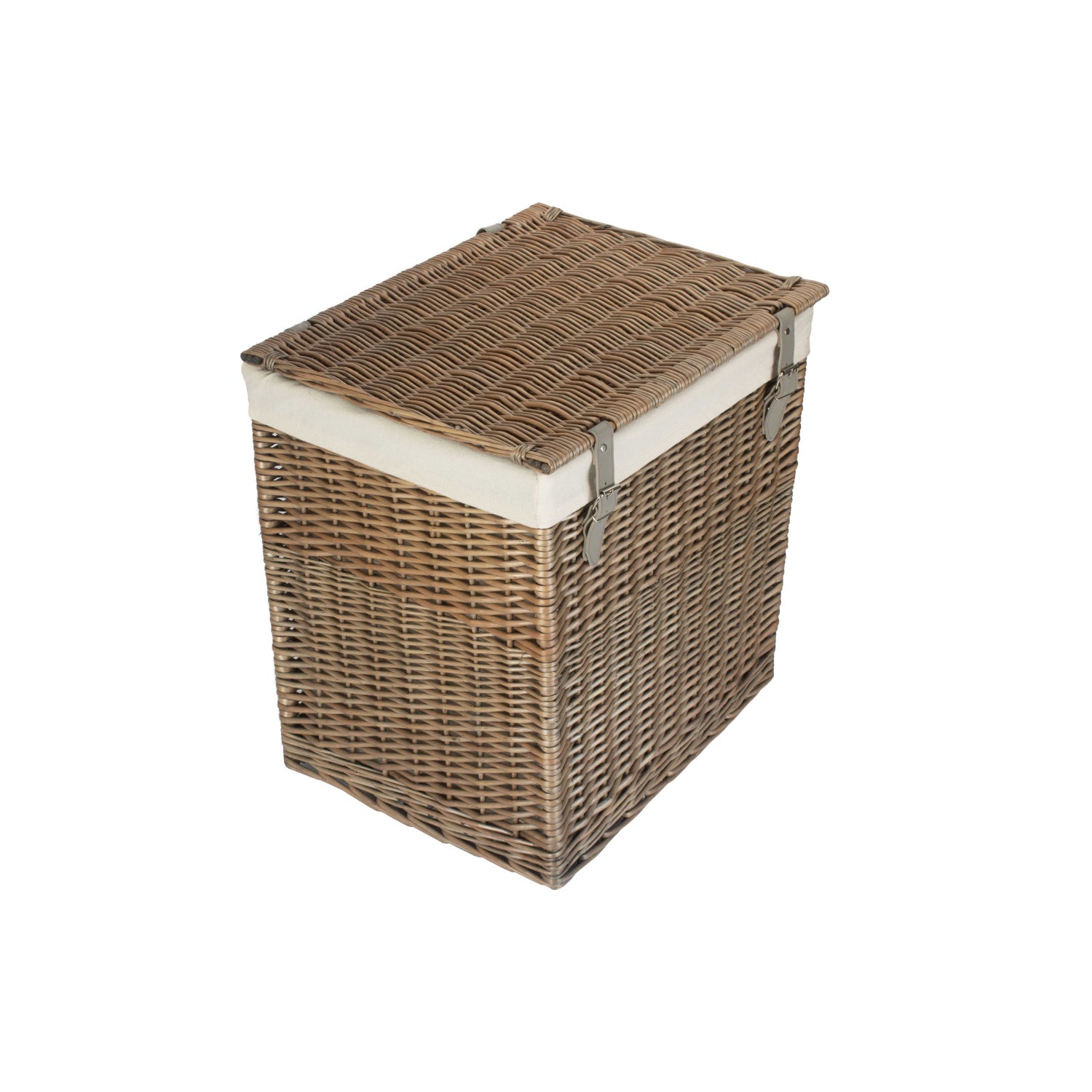 Boutique Antique Wash Willow Storage Laundry Hamper with Lining - Large
