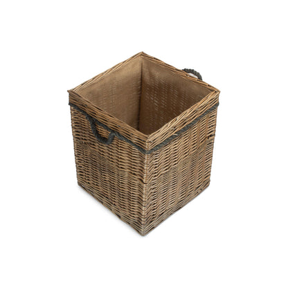 Antique Wash Willow Square Storage Basket Size 2 - Medium