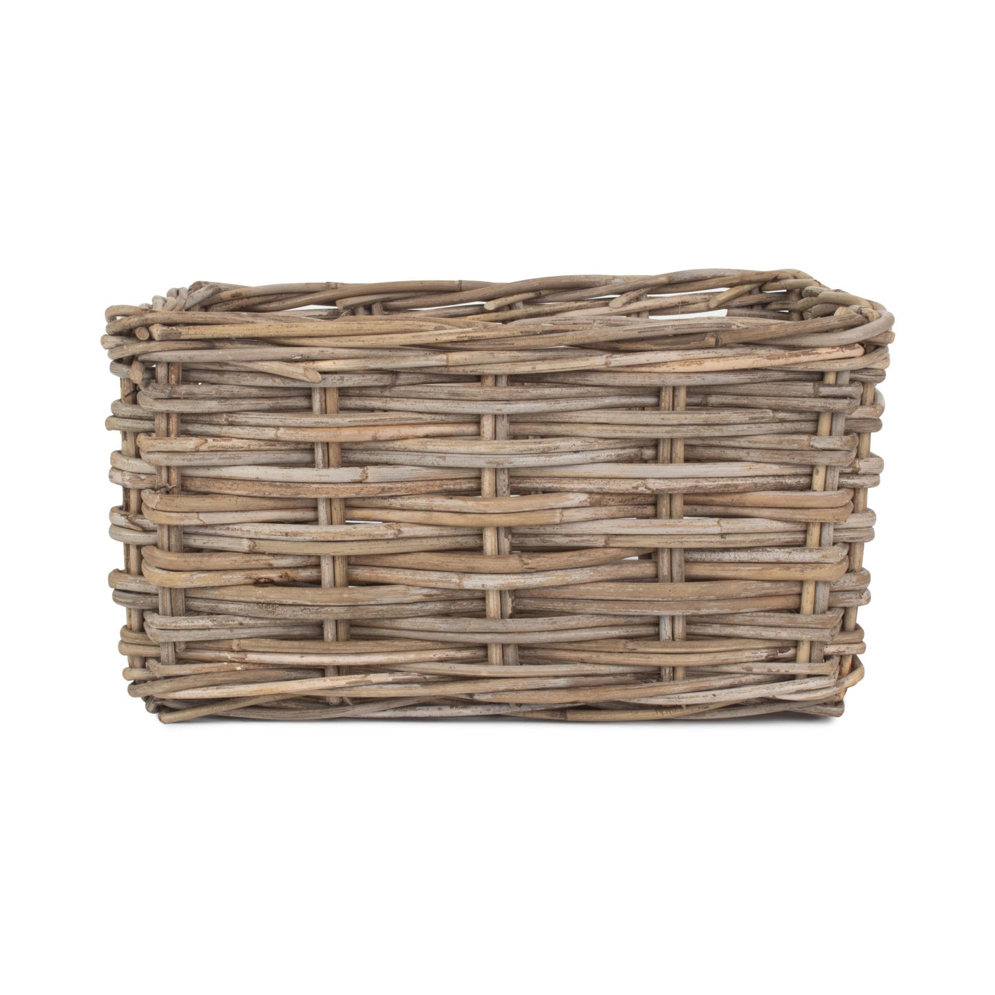 Medium Rectangular Grey Rattan Storage Basket