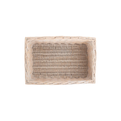Medium White Wash Willow Storage Basket