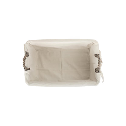 Medium Shallow Antique Wash Storage Basket with White Lining