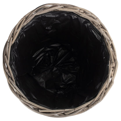 Large Tapered Rattan Round Planter With Plastic Lining