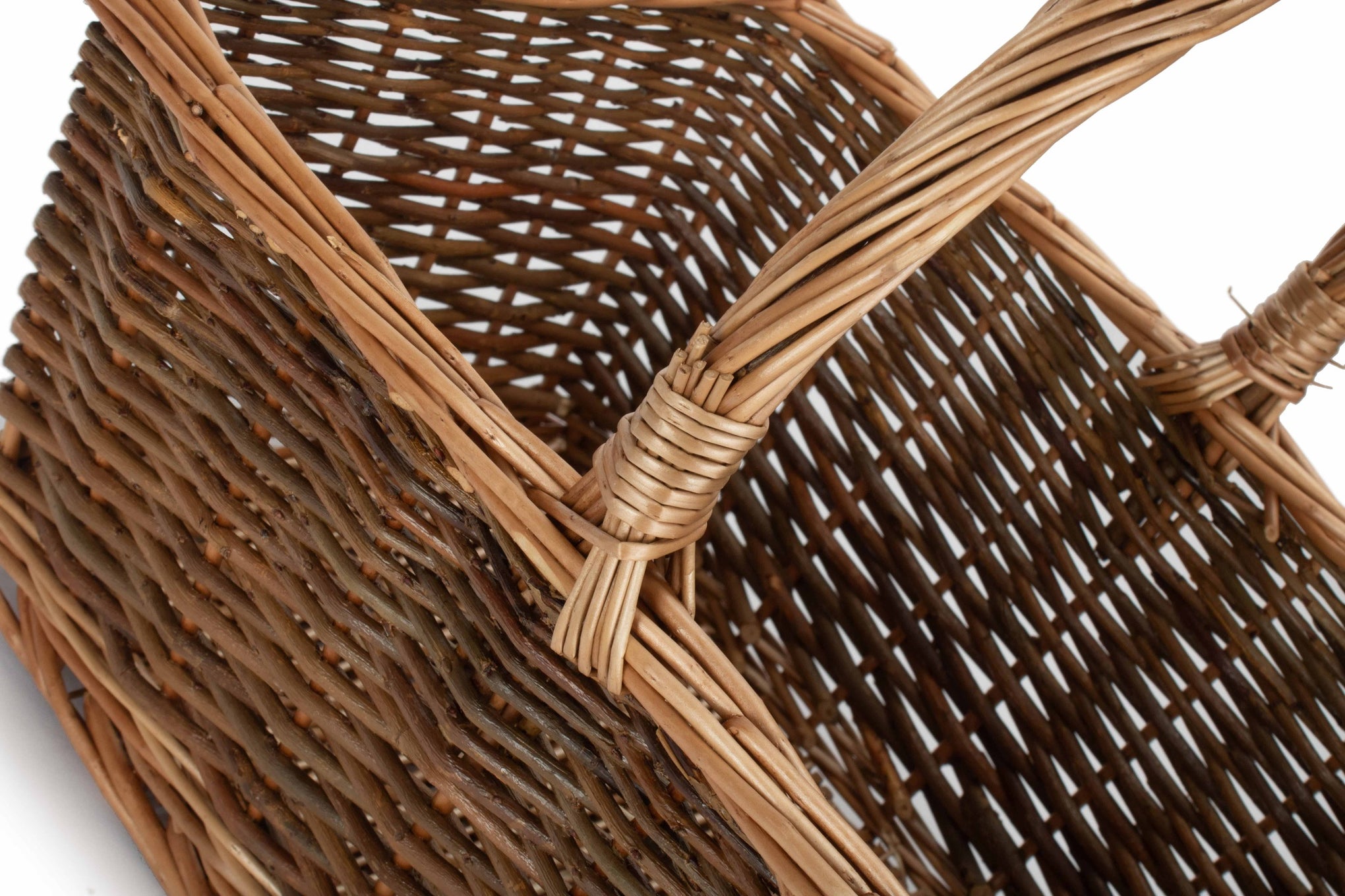 Rectangular Unpeeled Willow Shopper Basket - Size 2 Medium